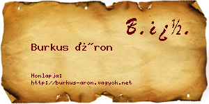 Burkus Áron névjegykártya