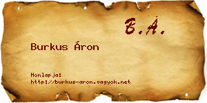 Burkus Áron névjegykártya